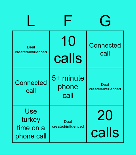 LFG Bingo! Bingo Card