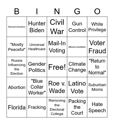 Trump Term 2 : Russian Boogaloo Bingo Card