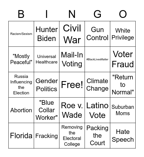 Trump Term 2 : Russian Boogaloo Bingo Card