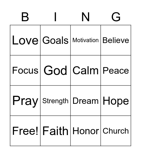 Hope Bingo Card