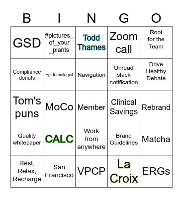 Grand Rounds Marketing BINGO! Bingo Card