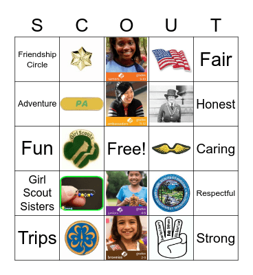 Girl Scout Bingo 1 Bingo Card