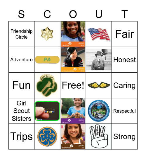 Girl Scout Bingo 1 Bingo Card