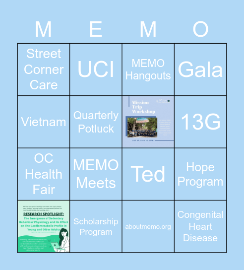 MEMO Bingo Card