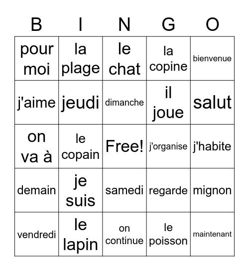 Bron A en B chap 1 Bingo Card