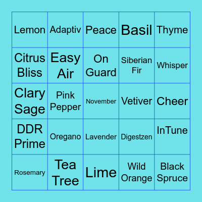Oilology LRP Club NOVEMBER Bingo Card