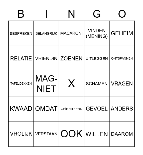 Herhaling Bingo Card