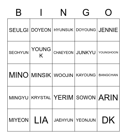 NNKAYOUNG96 Bingo Card