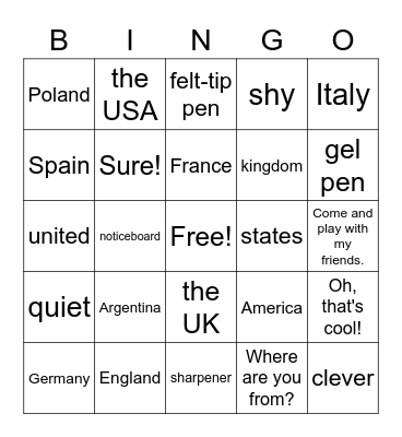 :) Bingo Card