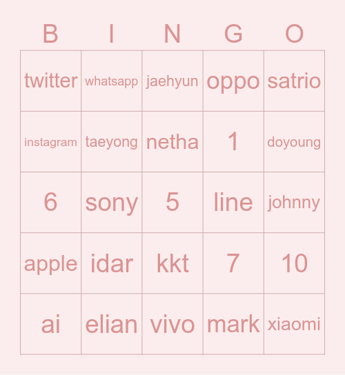 bingo asyik Bingo Card