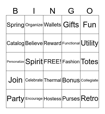 Ashley's Thirty-One  Bingo Card