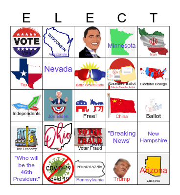 2020 Election Bingo Card