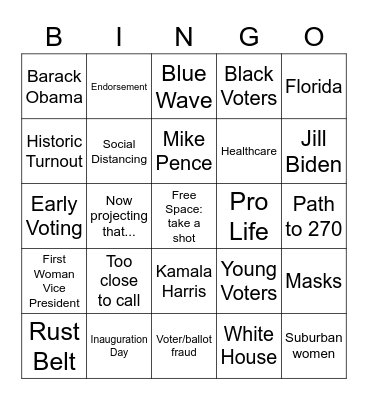 Election Day Bingo Card