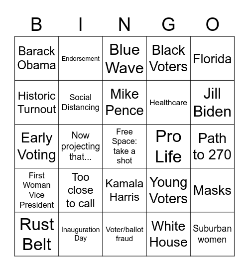 Election Day Bingo Card