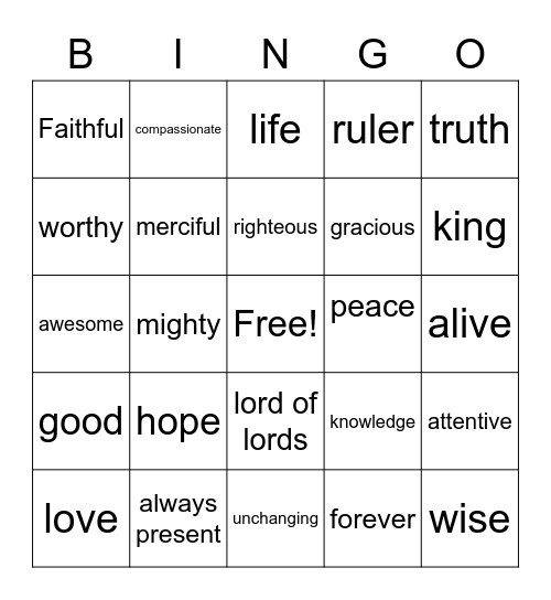 GOD IS...........l Bingo Card