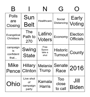 Election Day Bingo Card