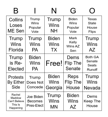 Election Bingo Card