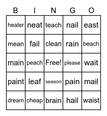 EA or AI Bingo Card