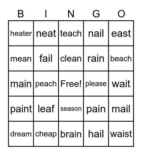 EA or AI Bingo Card