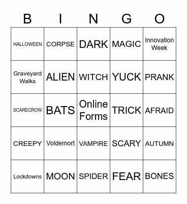 Spooky Bingo Card