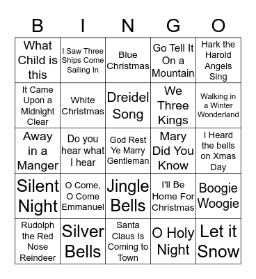 Holiday Bingo Card