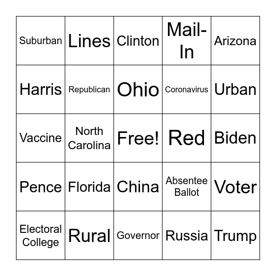 Election BINGO Card