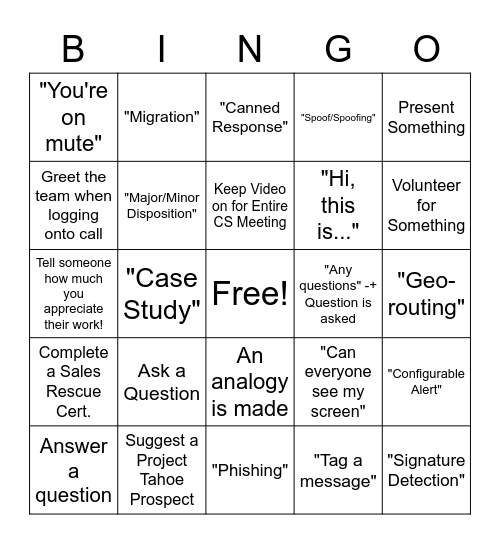 Customer Success - BINGO Card