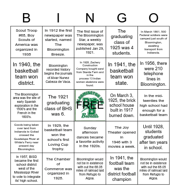 B-Town Bingo Card