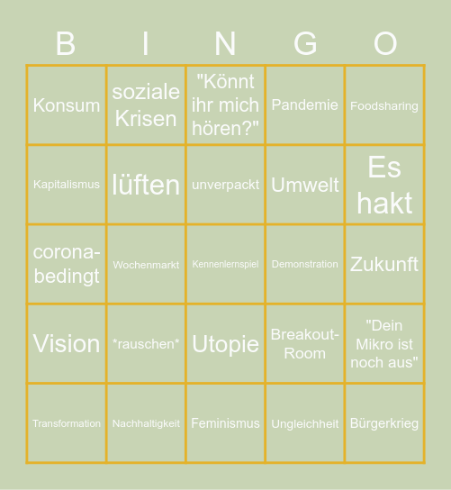 DAS TRAFO KENNNENLERN Bingo Card