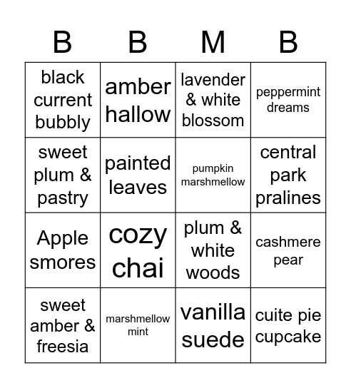 BBMB NOV 2020 Bingo Card