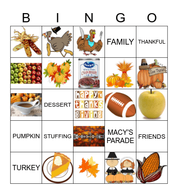 THANKSGIVING Bingo Card