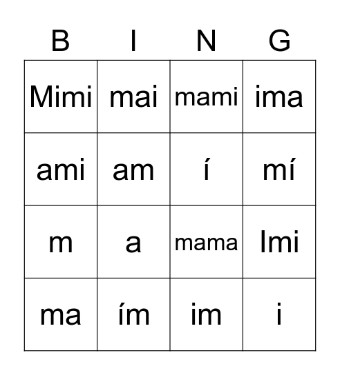 A (magyarul: Magyar) Bingo Card