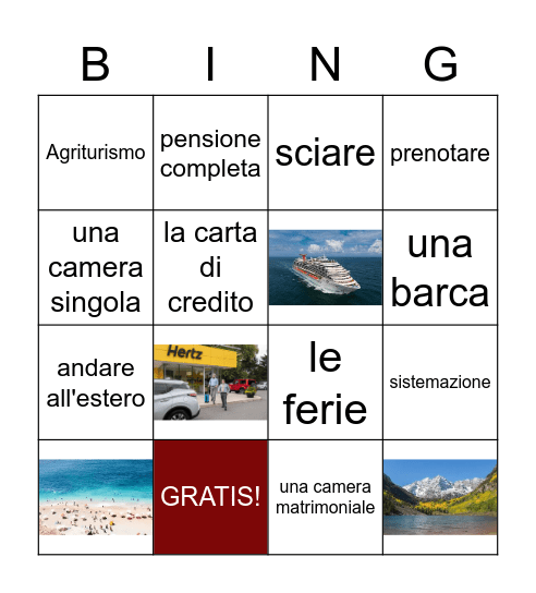 Le Vacanze Bingo Card