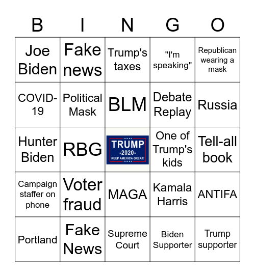 2020 Election Night Bingo! Bingo Card