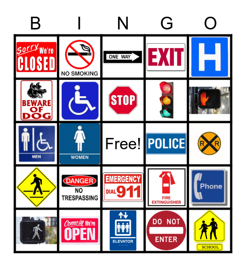 Community Sign Bingo #1 Bingo Card