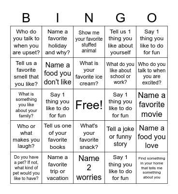 Get To Know You Bingo Card