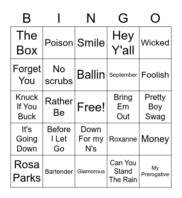 Music Bingo! Bingo Card