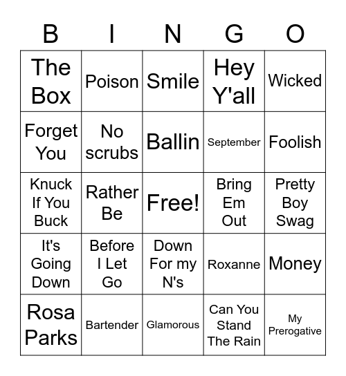 Music Bingo! Bingo Card
