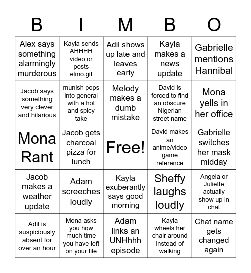 eDecree Bingo Card