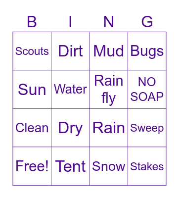 Scouts Bingo! Bingo Card