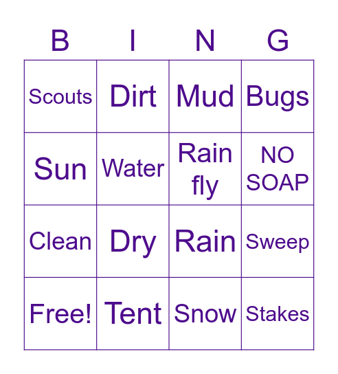 Scouts Bingo! Bingo Card