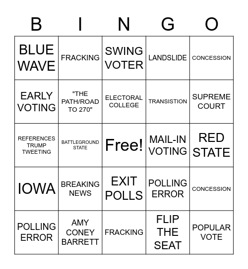 Election Bingo Card