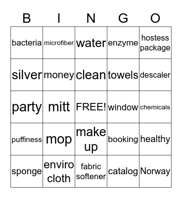 Pat's Norwex Bingo Card