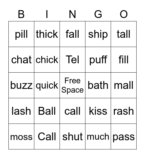 Unit 4 Bingo Card