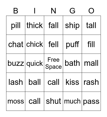 Unit 4 Bingo Card