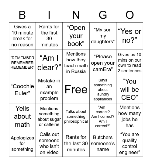 Father Youssefagha Bingo Card