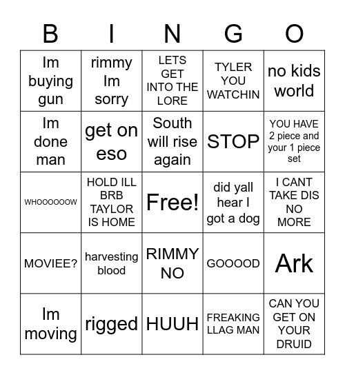 biden wins tj Bingo Card