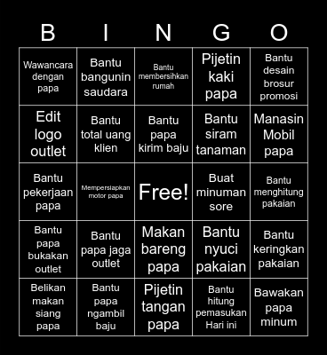 Live in Bingo Card