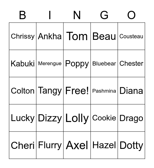 Marcel Hunting Bingo Card