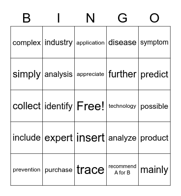 Lesson 7 Bingo Card